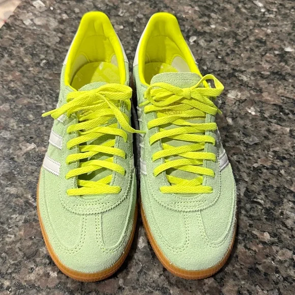 New adidas Handball Spezial Green Neon Yellow Suede - Picture 6 of 12